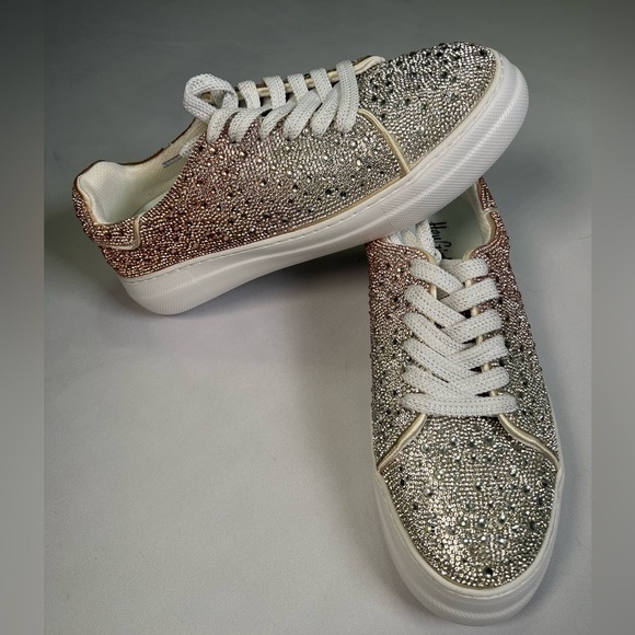 Hey girl by Corkys Shoes - New stunning Corkys Womens Bedazzle Rhinestone Lace Up Athletic Sneakers  Sz 10